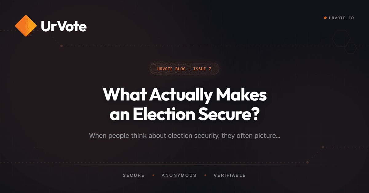 What Actually Makes an Election Secure?